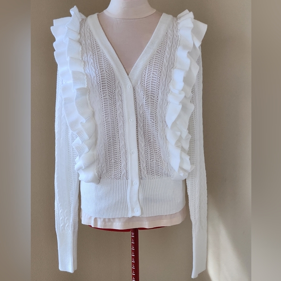 JING|Ruffle lace cardigan - Picture 2 of 6